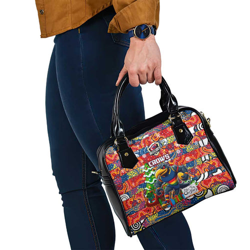 Crows Football Merry Christmas Shoulder Handbag Indigenous Australian Art