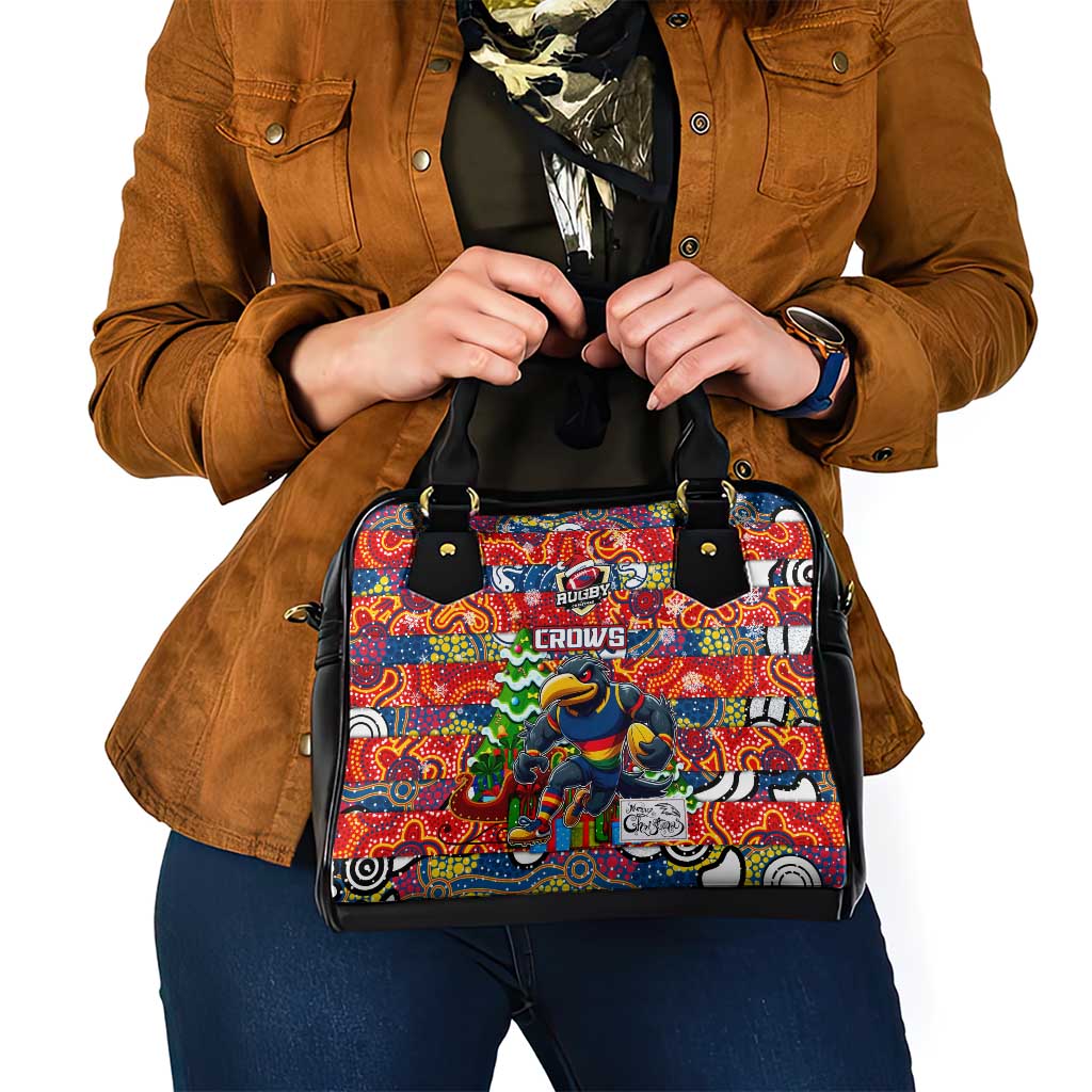 Crows Football Merry Christmas Shoulder Handbag Indigenous Australian Art