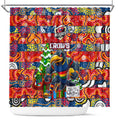 Crows Football Merry Christmas Shower Curtain Indigenous Australian Art