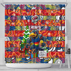 Crows Football Merry Christmas Shower Curtain Indigenous Australian Art