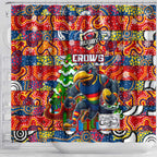 Crows Football Merry Christmas Shower Curtain Indigenous Australian Art