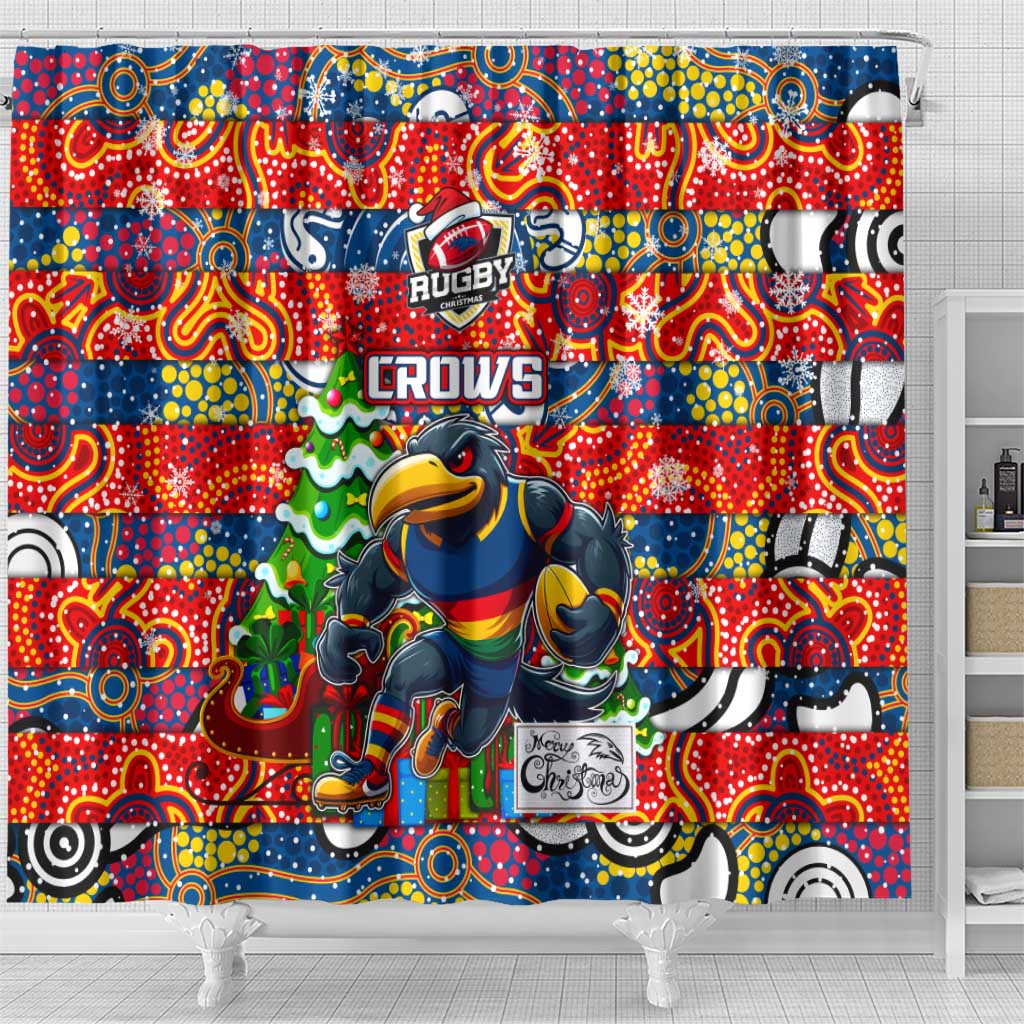 Crows Football Merry Christmas Shower Curtain Indigenous Australian Art