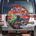 Crows Football Merry Christmas Spare Tire Cover Indigenous Australian Art