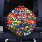 Crows Football Merry Christmas Spare Tire Cover Indigenous Australian Art
