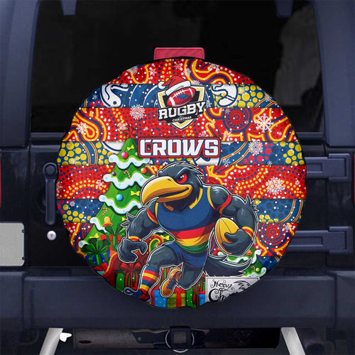 Crows Football Merry Christmas Spare Tire Cover Indigenous Australian Art