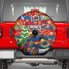 Crows Football Merry Christmas Spare Tire Cover Indigenous Australian Art