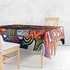 Crows Football Merry Christmas Tablecloth Indigenous Australian Art