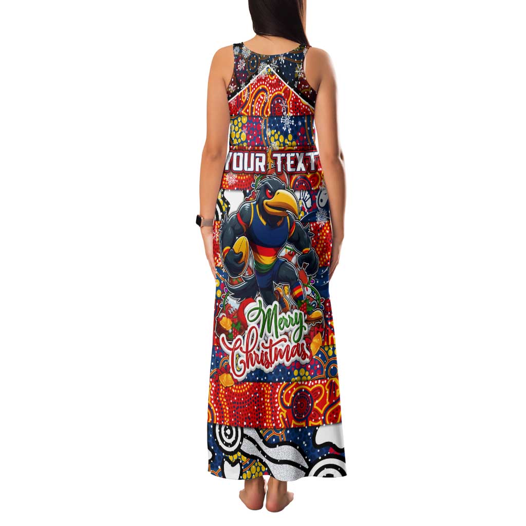 Custom Crows Rugby Merry Christmas Tank Maxi Dress Indigenous Australian Art