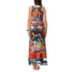 Custom Crows Rugby Merry Christmas Tank Maxi Dress Indigenous Australian Art