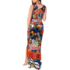 Custom Crows Rugby Merry Christmas Tank Maxi Dress Indigenous Australian Art