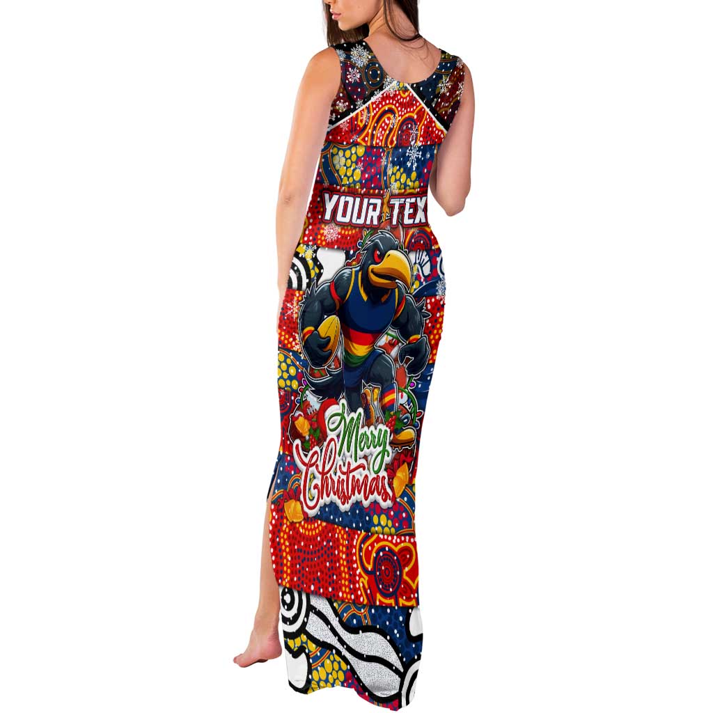 Custom Crows Rugby Merry Christmas Tank Maxi Dress Indigenous Australian Art
