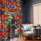 Crows Football Merry Christmas Window Curtain Indigenous Australian Art