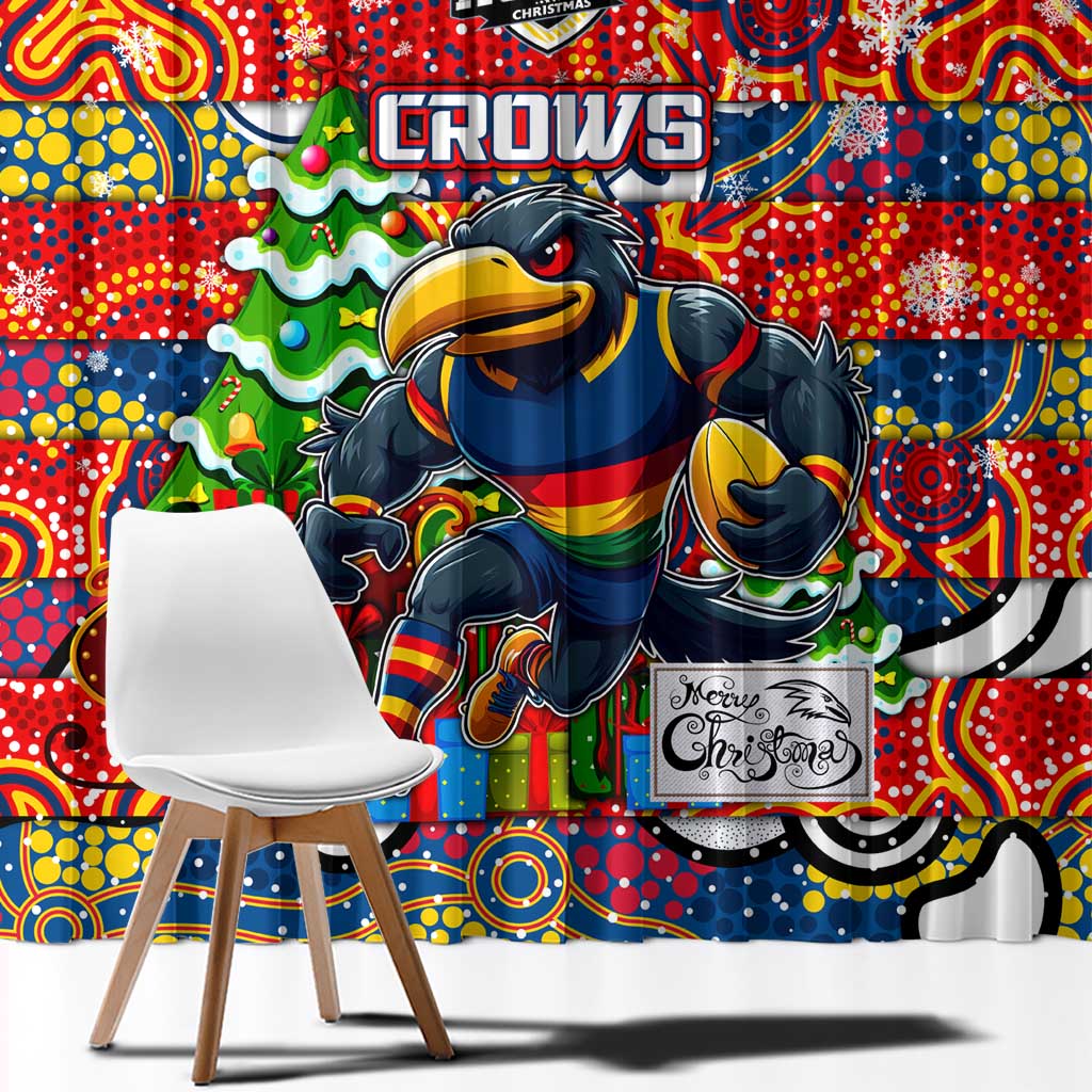 Crows Football Merry Christmas Window Curtain Indigenous Australian Art
