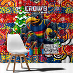 Crows Football Merry Christmas Window Curtain Indigenous Australian Art