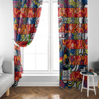 Crows Football Merry Christmas Window Curtain Indigenous Australian Art
