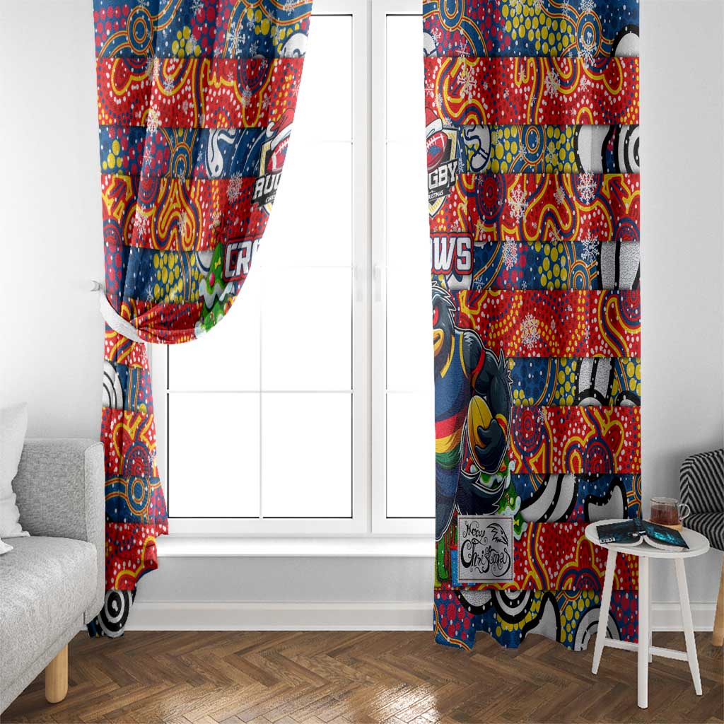 Crows Football Merry Christmas Window Curtain Indigenous Australian Art