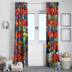 Crows Football Merry Christmas Window Curtain Indigenous Australian Art