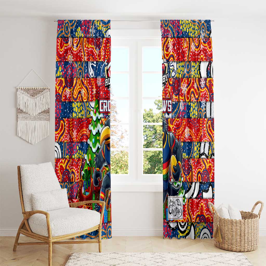 Crows Football Merry Christmas Window Curtain Indigenous Australian Art