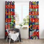 Crows Football Merry Christmas Window Curtain Indigenous Australian Art