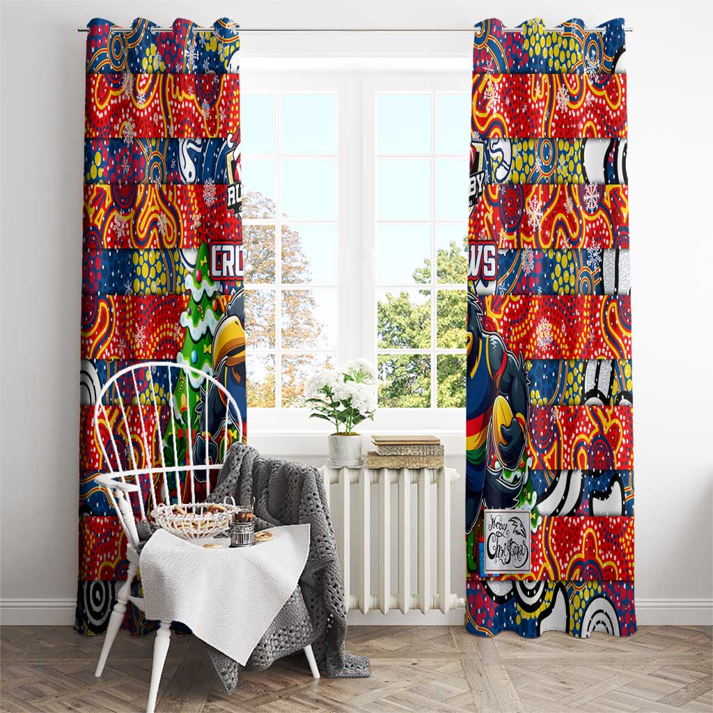 Crows Football Merry Christmas Window Curtain Indigenous Australian Art