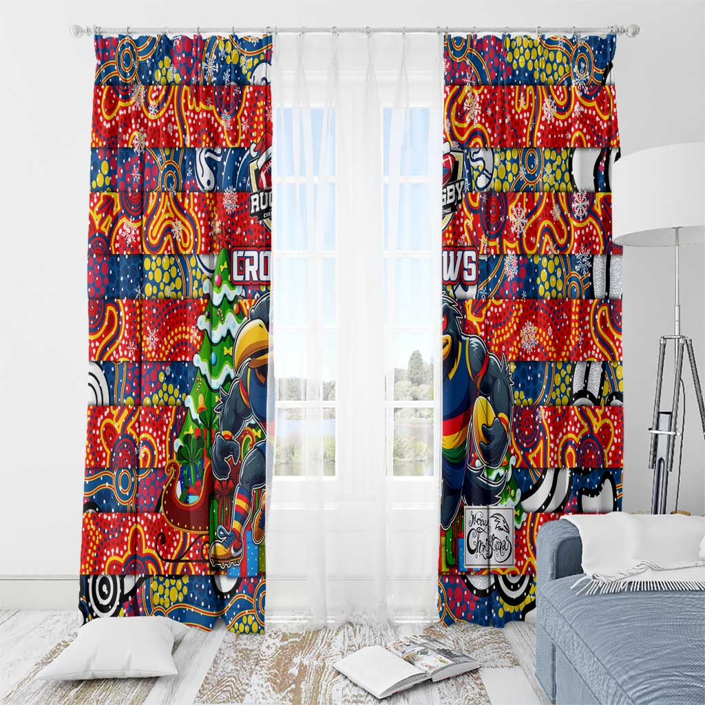 Crows Football Merry Christmas Window Curtain Indigenous Australian Art