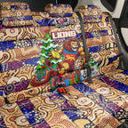 Lions Football Merry Christmas Back Car Seat Cover Indigenous Australian Art