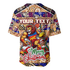 Custom Lions Rugby Merry Christmas Baseball Jersey Indigenous Australian Art