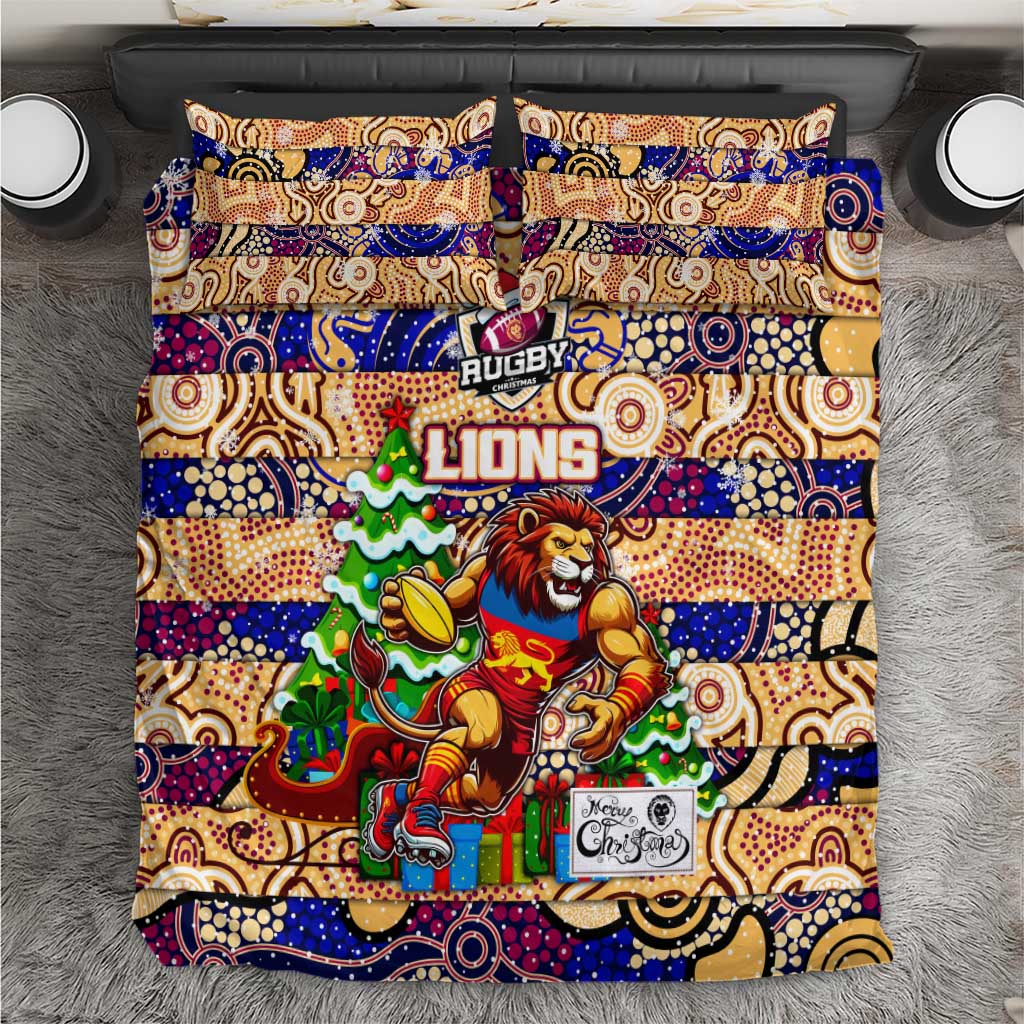 Lions Football Merry Christmas Bedding Set Indigenous Australian Art