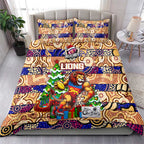 Lions Football Merry Christmas Bedding Set Indigenous Australian Art