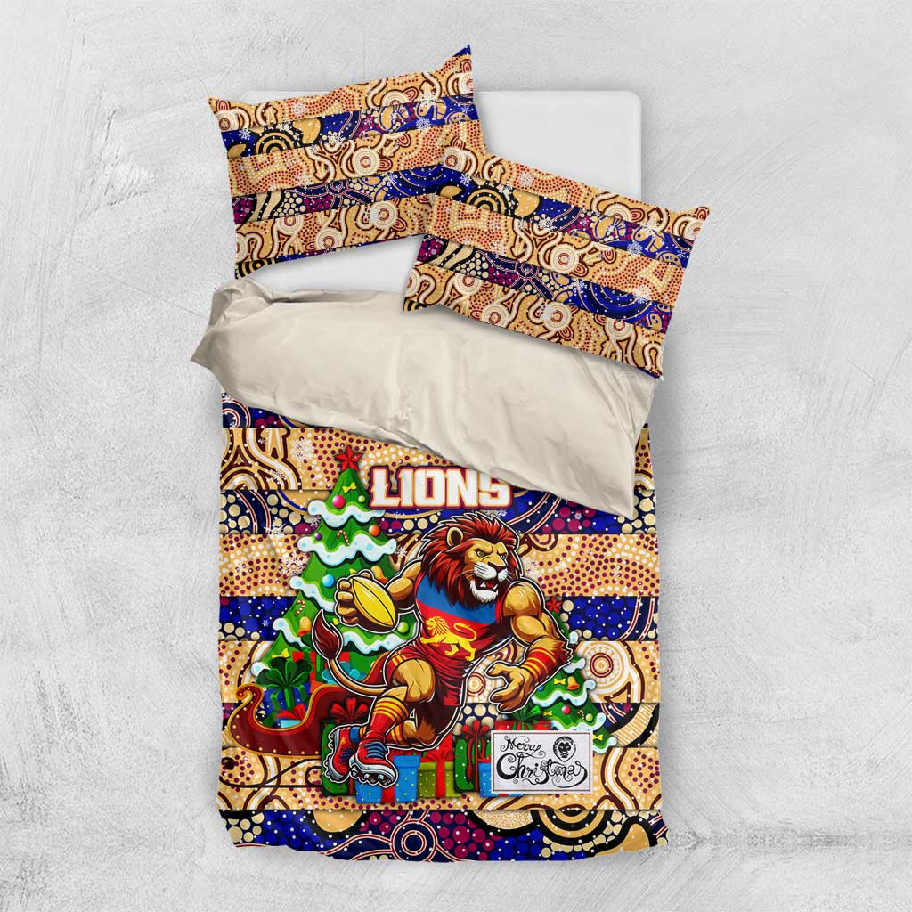 Lions Football Merry Christmas Bedding Set Indigenous Australian Art