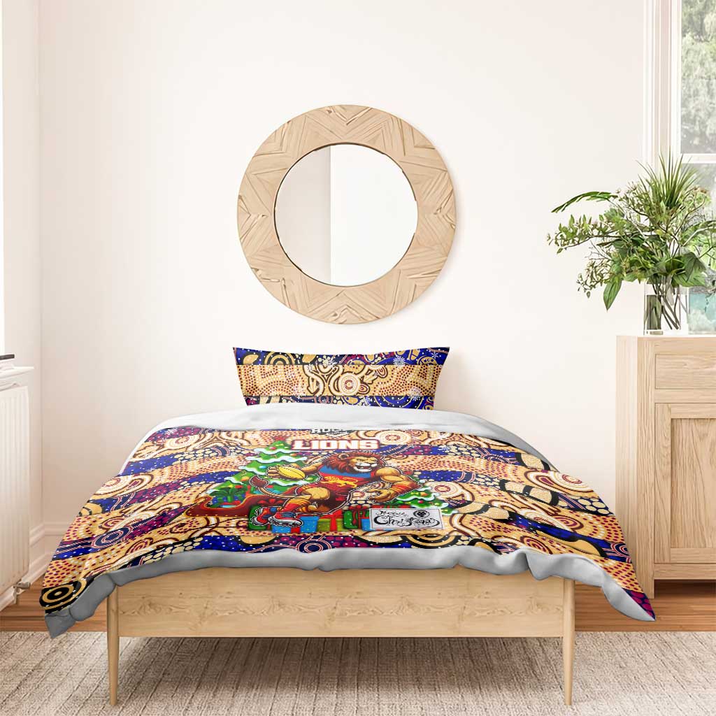 Lions Football Merry Christmas Bedding Set Indigenous Australian Art