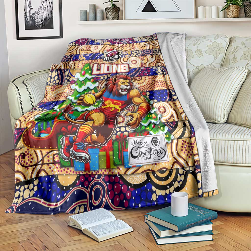Lions Football Merry Christmas Blanket Indigenous Australian Art
