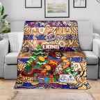 Lions Football Merry Christmas Blanket Indigenous Australian Art