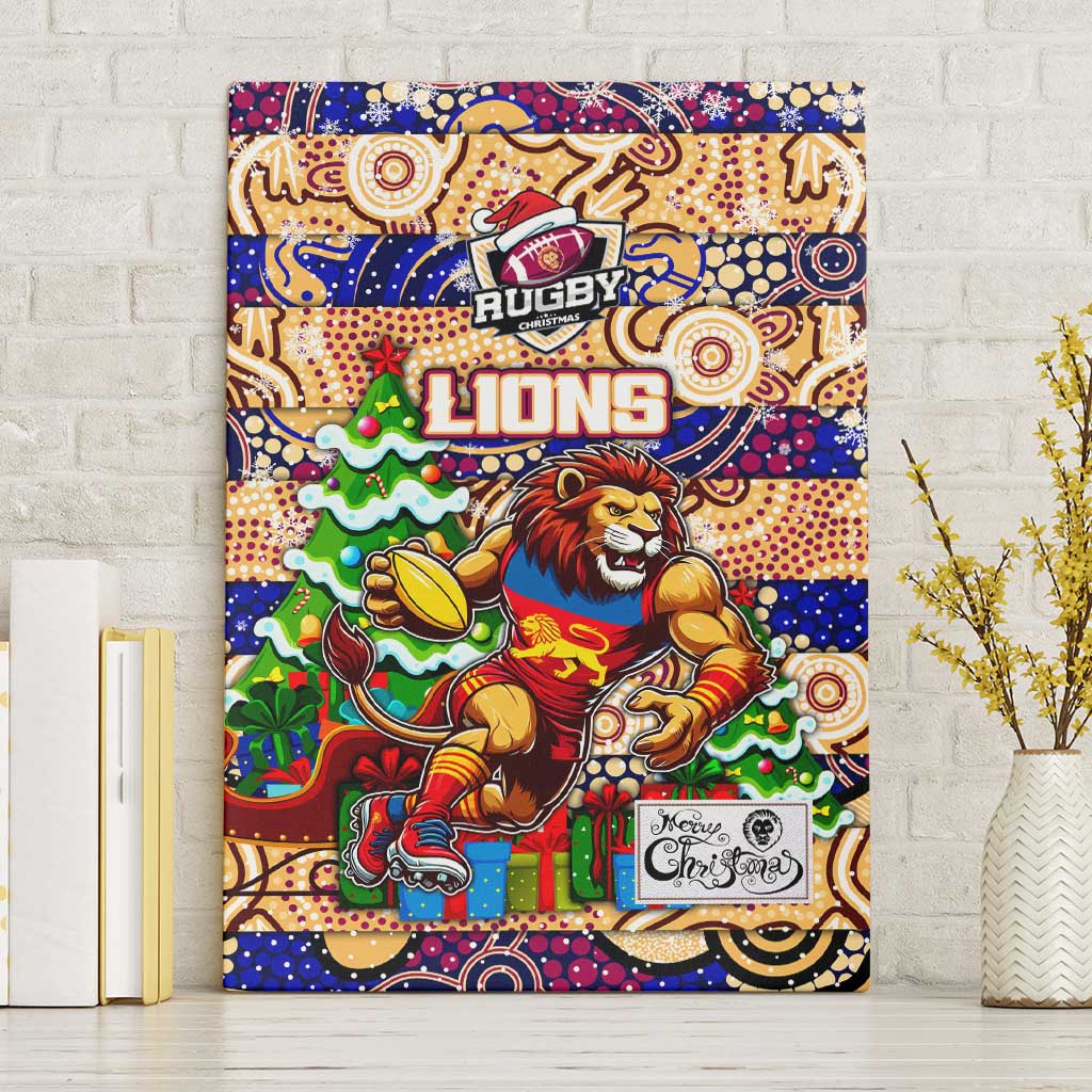 Lions Football Merry Christmas Canvas Wall Art Indigenous Australian Art