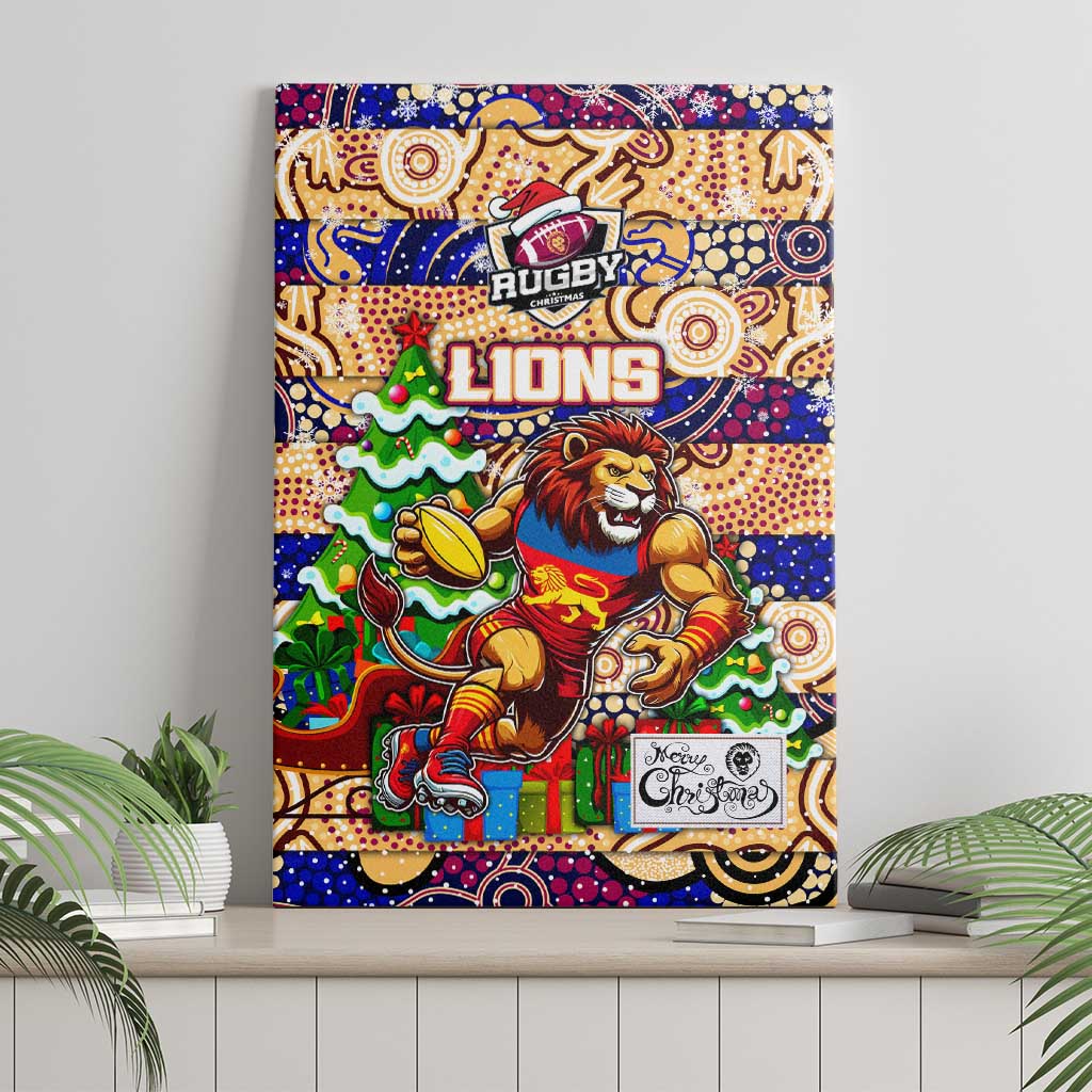 Lions Football Merry Christmas Canvas Wall Art Indigenous Australian Art