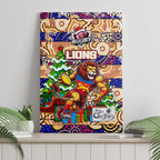 Lions Football Merry Christmas Canvas Wall Art Indigenous Australian Art