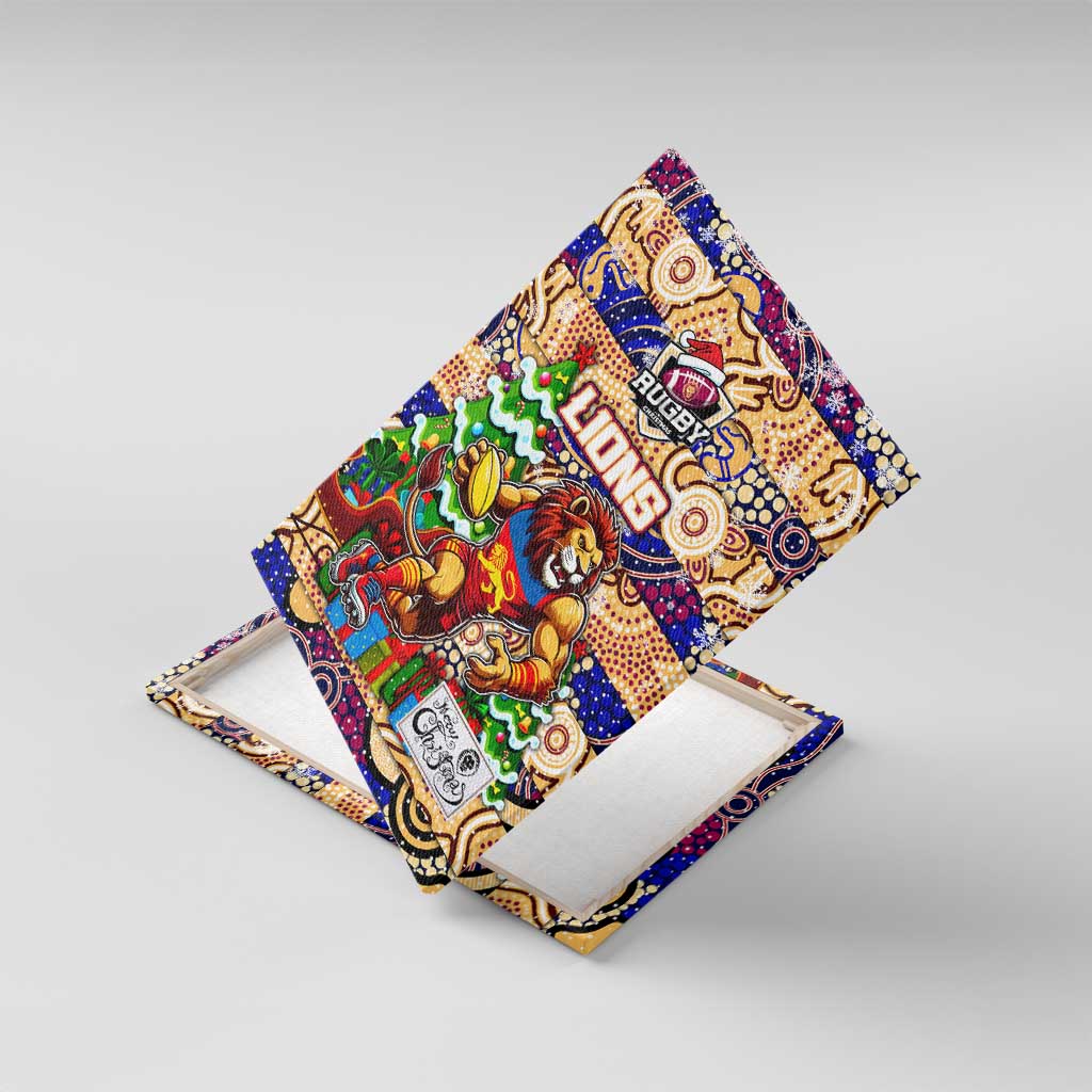 Lions Football Merry Christmas Canvas Wall Art Indigenous Australian Art