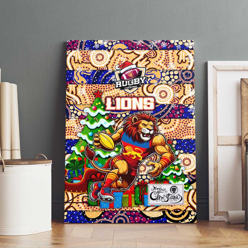 Lions Football Merry Christmas Canvas Wall Art Indigenous Australian Art