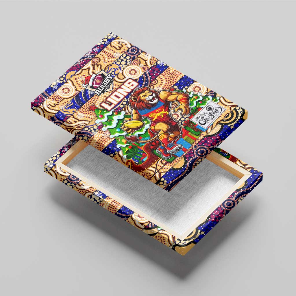 Lions Football Merry Christmas Canvas Wall Art Indigenous Australian Art
