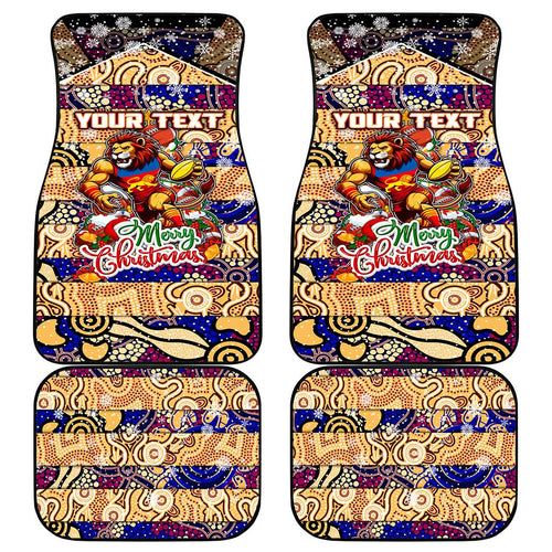 Lions Football Merry Christmas Car Mats Indigenous Australian Art