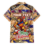 Custom Lions Rugby Merry Christmas Family Matching Mermaid Dress and Hawaiian Shirt Indigenous Australian Art