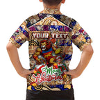 Custom Lions Rugby Merry Christmas Family Matching Tank Maxi Dress and Hawaiian Shirt Indigenous Australian Art