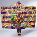 Lions Football Merry Christmas Hooded Blanket Indigenous Australian Art