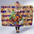 Lions Football Merry Christmas Hooded Blanket Indigenous Australian Art