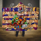 Lions Football Merry Christmas Hooded Blanket Indigenous Australian Art