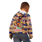 Custom Lions Rugby Merry Christmas Kid Hoodie Indigenous Australian Art