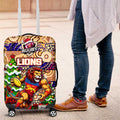 Lions Football Merry Christmas Luggage Cover Indigenous Australian Art