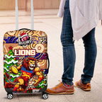 Lions Football Merry Christmas Luggage Cover Indigenous Australian Art