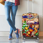 Lions Football Merry Christmas Luggage Cover Indigenous Australian Art