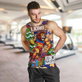 Custom Lions Rugby Merry Christmas Men Tank Top Indigenous Australian Art